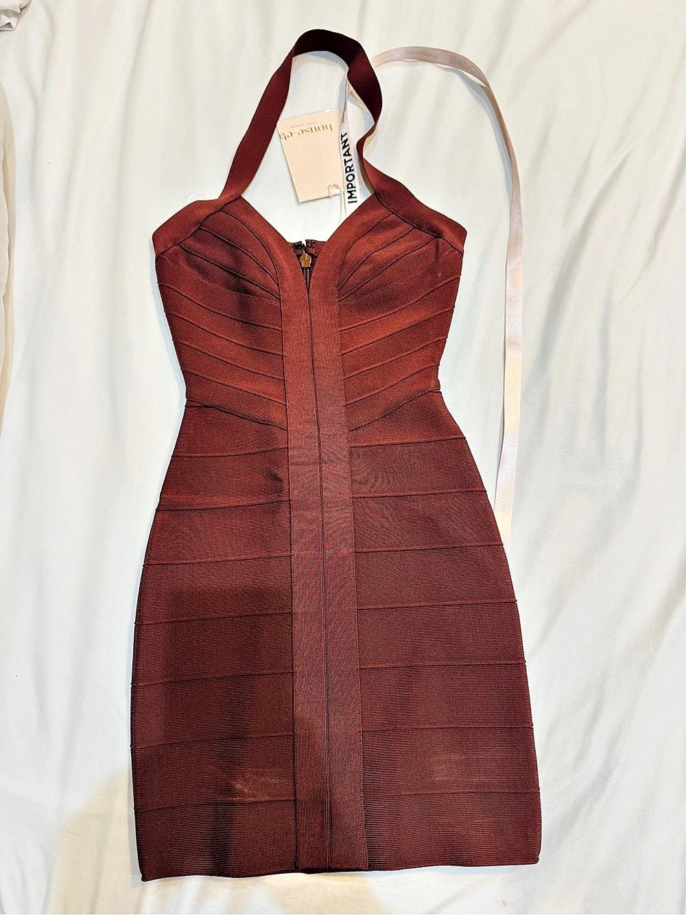 House of CB The Contour Mini Dress Brown XS